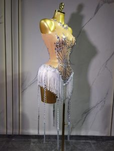 NOVANCE 2023 Chic Longue Robe De Soirée <span class=keywords><strong>Sexy</strong></span> Argent Brillant Paillettes Diamants Salle De Bal Performance Scène Danse Porter pour Discothèque Bar - Product Image 6