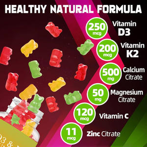 Gomitas de Vitamina D3 K2 para Adultos OEM ODM 10000 UI Citrato de Calcio Vitamina C Zinc Suplemento Dietético Apoyo a la Salud Inmunológica Energía - Product Image 3