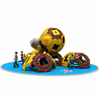 Aire de jeux extérieure commerciale sur le thème de la capsule spatiale, personnalisable OEM, grande taille, en LLDPE, avec toboggan d'escalade pour enfants, pour parcs, stations balnéaires et écoles