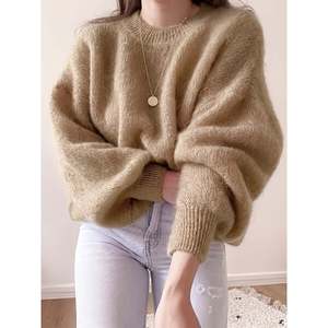 เสื้อสเวตเตอร์คอกลมเนื้อนุ่ม สีชมพูสดใส สำหรับผู้หญิง - Product Image 5