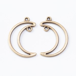 Conector de media luna hueca de aleación de zinc en tono dorado con doble lazo para la elaboración de <span class=keywords><strong>atrapasueños</strong></span> celestiales - Product Image 3