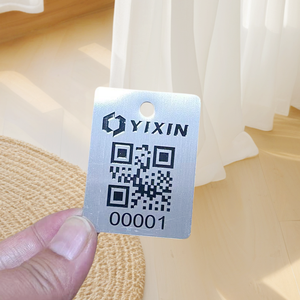 Benutzer definierte Gravur QR-Code-Platte Edelstahl geätzte Gravur Verschiedene QR-Code-Nummern für jedes Etikett - Product Image 5