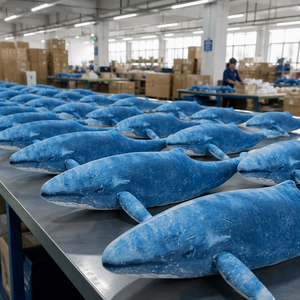 Nouvelle Peluche <span class=keywords><strong>Baleine</strong></span> Bleue Animale Marine Rembourrée en Coton PP Grand Oreiller Cadeau Saint-Valentin | Jouets TYL - Product Image 1
