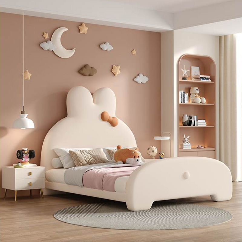 Small Modern Girls Bed Queen Size LED Platform Bed Frame
