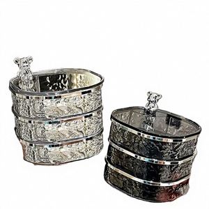 3-Layer Rotating Jewelry Box Water Ripple Ring Necklace <b>Storage</b> Rack Plastic <b>Dressing</b> <b>Table</b> Pendant <b>Storage</b> Necklace Earrings - Product Image 1