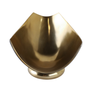 Ciotola decorativa ovale con finitura metallica elegante per centrotavola da caffè e decorazioni per la casa - Product Image 3