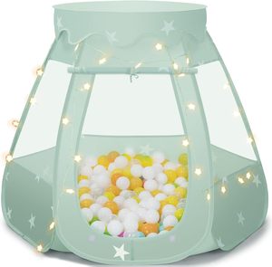 Tente pour enfants en forme d'étoile verte à 6 branches, bleue, pliable, pour l'intérieur, maison de princesse, piscine à balles océaniques - Product Image 1