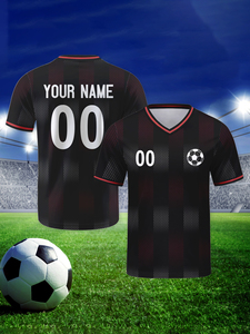 Camisetas <span class=keywords><strong>de</strong></span> Fútbol Personalizadas 100% Poliéster Cuello en V Manga Corta Secado Rápido Transpirable Impresión por Transferencia <span class=keywords><strong>de</strong></span> Calor Nombres/Números <span class=keywords><strong>de</strong></span> Equipo Adulto - Product Image 5