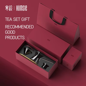 Tè sfuso in foglia regalo rosso regalo con <span class=keywords><strong>teiera</strong></span> magnetica in vetro con infusore 300ml cinese Kung Fu Set da tè - Product Image 2