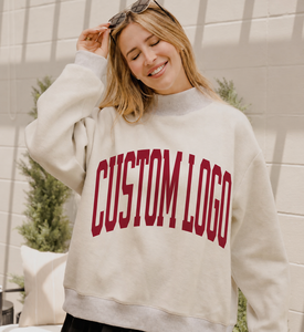 Sudadera Vintage Oversize de Cuello Alto para Mujer con Estampado de Letras Universitarias Personalizado, Manga Larga, Estilo Casual Urbano, Forro Polar - Product Image 2