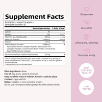 Poudre de peptides de collagène multi-types I, II, III, V, X, provenant de bovins nourris à l'herbe et élevés en pâturage, sans arôme, avec vitamines C et E, acide hyaluronique, 907g