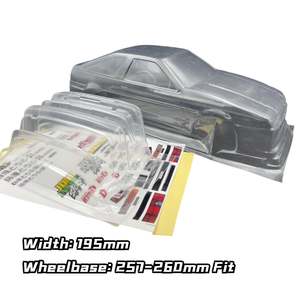 Coque de <span class=keywords><strong>carrosserie</strong></span> transparente non peinte pour voiture RC <span class=keywords><strong>1</strong></span>/<span class=keywords><strong>10</strong></span> AE86 LEVIN 2DR Drift, largeur 195 mm, empattement 260 mm, pour RC Hsp Hpi Mst Yokomo Tamiya - Product Image 2