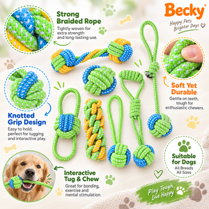 Jouets à mâcher pour chiens écologiques personnalisés en gros, jouets interactifs de luxe en corde de coton, haltères pour chiens - Product Image 3