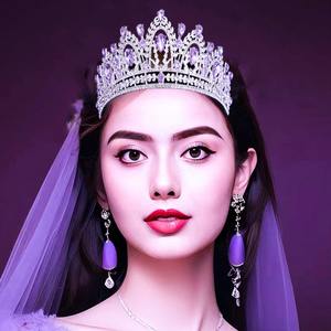 头饰女王冠水晶公主头饰水钻头饰婚礼新娘生日舞会选美派对 - Product Image 4