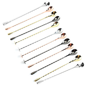 Colher de barras para bartender, colher de ouro para coquetel, colher de aço inoxidável para promoção e bar, colher de barras para bar - Product Image 3