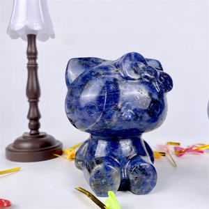 Fabbrica professionale lucidato di alta qualità Sodalite <span class=keywords><strong>HelloKitty</strong></span> intagliato per i regali e la decorazione della casa - Product Image 1