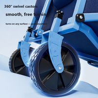 Chariot de camping pliable personnalisé 150L, capacité 150KG, robuste, en acier, avec roues pivotantes à 360° pour l'extérieur