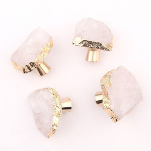Puxadores de Porta de Cristal Natural HZ Feitos à Mão com Alças de Fatias de Ágata, Ferragens para Móveis de Armários e Gavetas |   SolveBox - Product Image 4