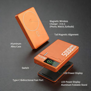 Three-in-one Magnetic Wireless Charging Aluminum Alloy Power Bank with Fast Charging and Type C Output High Capacity 5000 Mah - Product Image 2