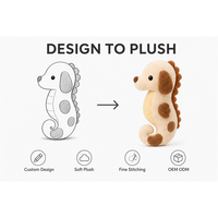 Peluche personnalisée Hippocampe Chiot – Échantillon de conception sur mesure disponible – Jouet en peluche doux avec logo – Cadeau personnalisé en gros