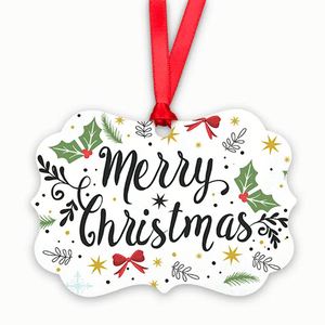 Adornos Navideños Colgantes de Doble Cara, Personalizados, Blancos, Duraderos, de MDF para Sublimación, con Etiqueta en Forma de Benelux - Product Image 2