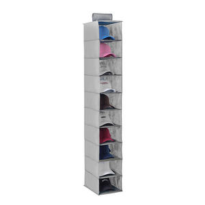 Good Quality Wardrobe <b>Hanging</b> <b>Storage</b> Sturdy Canvas 10 Shelves 20 Compartments Organizer for Shoes Clothes - Product Image 3