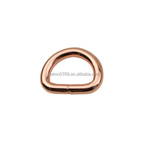 Fourniture de stock de bonne qualité 0.75 pouces 20X15X4.8mm boucle en D en métal or rose brillant - Product Image 3