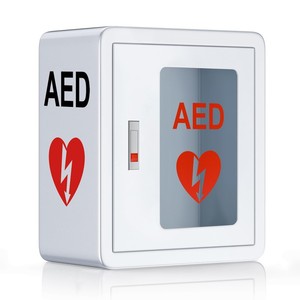 Pronto soccorso AED defibrillatore armadio portaoggetti in acciaio metallo chiusura a scatto si adatta a tutte le marche per attrezzature di servizio - Product Image 1