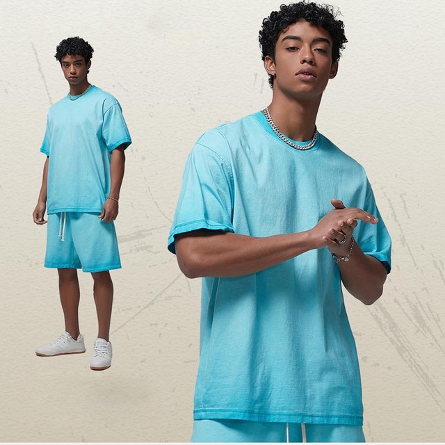 250 Gsm Washed Oversized T-shirt,Short Sleeve Shirt Cotton Crew Neck Tee Tops