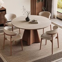 Tables à manger rondes en bois massif avec plateaux en marbre et chaises – Ensemble de mobilier de luxe moderne pour appartement – Vente en gros
