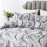 Vente chaude Ensemble de literie moderne à imprimé marbre Faible MOQ 100% polyester Ensemble de housse de couette 3 pièces Tailles personnalisées disponibles