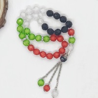 Bracelet de prière islamique tendance avec compteur Tasbih 33 perles, drapeau palestinien 10 mm, perles acryliques, cadeau musulman, Palestine
