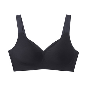 Women's Wireless Comfortable Full Everyday Seamless Knitted Breathable Tshirt <strong>Bra</strong> 2506 <strong>No</strong> Underwire Push-up Thin Logo Cup - Product Image 4