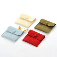 PackSecret luxe personnalisé imprimé microfibre bouton pression collier boucles d'oreilles bijoux emballage pochette cadeau avec votre logo