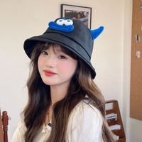 Sombrero de Pescador Divertido con Antenas de Peluche de Animales Monstruosos en 3D, Sombrero de Fiesta para Exteriores con Protección Solar para Mujer