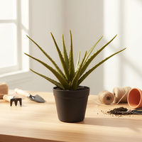 Mini Künstlicher Aloe-Baum Grüne PE-Topfpflanze Umweltfreundliche Innendekoration für Wohnzimmer Weihnachten Ostern Neujahr