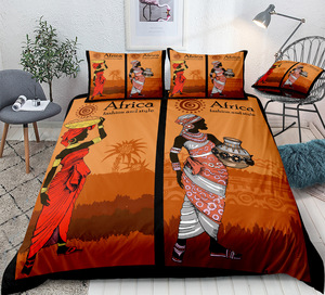 Africano Tessili Per La Casa Esotico Etnico 3-4 <span class=keywords><strong>Set</strong></span> Di Biancheria Da Letto Duvet <span class=keywords><strong>Set</strong></span> Lenzuolo <span class=keywords><strong>Set</strong></span> - Product Image 4