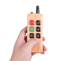 Télécommande sans fil industrielle 433 MHz jaune à 6 boutons pour pont roulant, palan, grue portique, treuil de construction