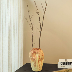 Vaso da fiori artigianale in <span class=keywords><strong>gres</strong></span> smaltato stile retrò con bocca irregolare a forma di pancia grande, <span class=keywords><strong>per</strong></span> balcone, giardino e casa - Product Image 6