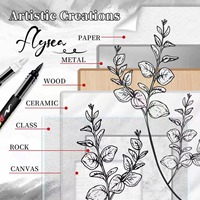 8 Marqueurs Pinceaux Acryliques Noirs et Blancs à Base d'Eau, Stylos Peinture Sans Réservoir d'Encre pour Art DIY sur Roche, Bois, Verre, Toile