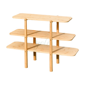 Eco-friendly Free-Standing 3-Tiered <b>Shelf</b> for Bedroom Natural Wood Storage Rack Decorative <b>Organizer</b> for Living Room Serving - Product Image 1
