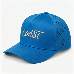 OEM 5 Panel Baseball Cap Waterproof Laser Cut Hole Custom Embroidery Logo Sports Cap - Product Image 3