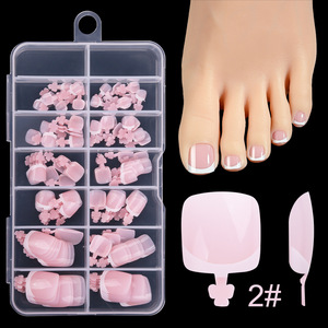 Uñas Postizas Francesas Cortas de ABS, Veganas, para Pedicura, Fáciles de Aplicar - Product Image 6