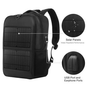 Sac à dos pour ordinateur portable avec panneau solaire 14W, poignée et port de charge USB 5V / 2.1A max, sac pour ordinateur portable GZ RTS, commande en gros mixte - Product Image 2