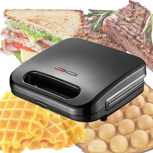Sandwichera eléctrica doméstica multifunción con placas antiadherentes, luces indicadoras, fácil de limpiar y almacenar - Product Image 1