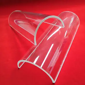 High Purity Transparent Semi-Cylindrical Quartz Glass Tube Half Round Quartz Glass Tube