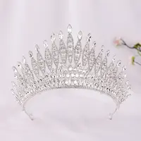 Mahkota Kristal untuk Wanita, Perhiasan Mahkota Pengantin Baru, Mahkota Kristal untuk Wanita, Ikat Kepala Tiara dan Mahkota Pernikahan