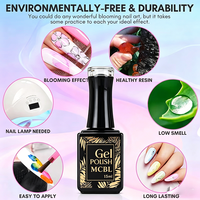 Gel Blooming OEM à Marque Privée, Gels UV LED Effet Marbre pour Ongles, Peinture à Ongles pour DIY, Couleurs Florales et Aquarelles pour Nail Art