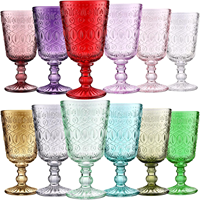 Vente en gros gobelet en verre coloré gaufré vin rouge coupe à champagne pour mariages jus eau décorations de mariage