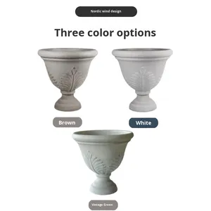 <span class=keywords><strong>Pot</strong></span> <span class=keywords><strong>de</strong></span> fleurs sur pied en porcelaine Queen Cup, style nordique rétro, motif feuille en relief, pour villa, plantes vertes, <span class=keywords><strong>culture</strong></span> <span class=keywords><strong>de</strong></span> bonsaï, jardinage domestique - Product Image 5